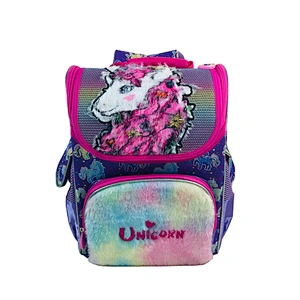 2020 Trendy Unicorn design Plush fabrics fashion EVA hard kids backpack bag school backpack bag for teenage girls