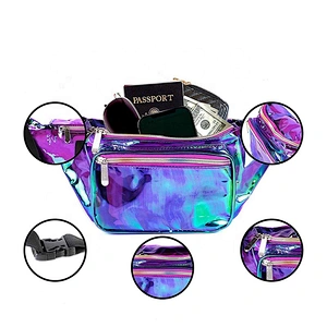Fanny Pack PVC Transparent Purple for women men and kids cute fits small medium large waist bag chestbag