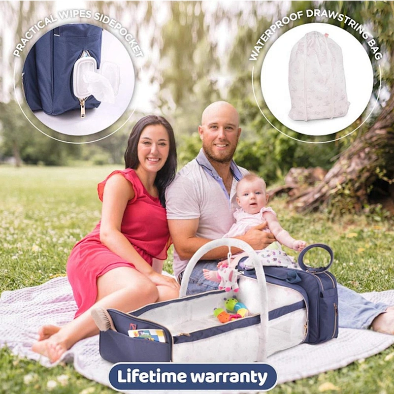 Multifunctional Backpack Colorful maternity Mummy Handbag Diaper Bags Baby bag Diaper Backpack with stroller buckle and baby bed