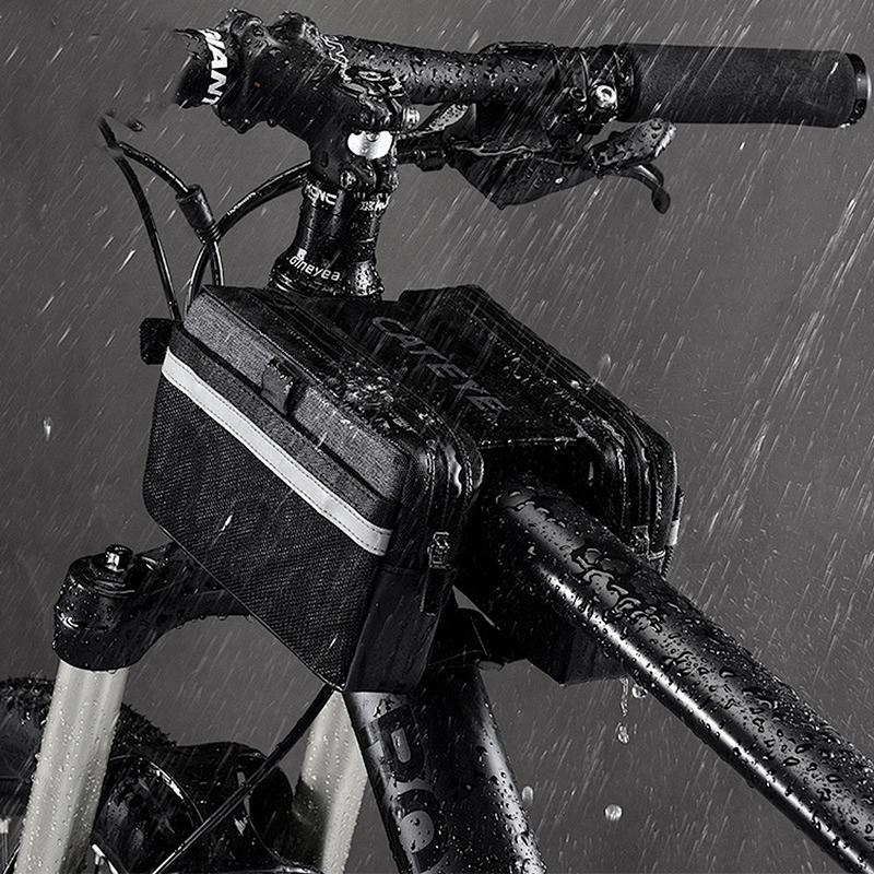 Factory direct sale waterproof bicycle saddle bag with reflective tape