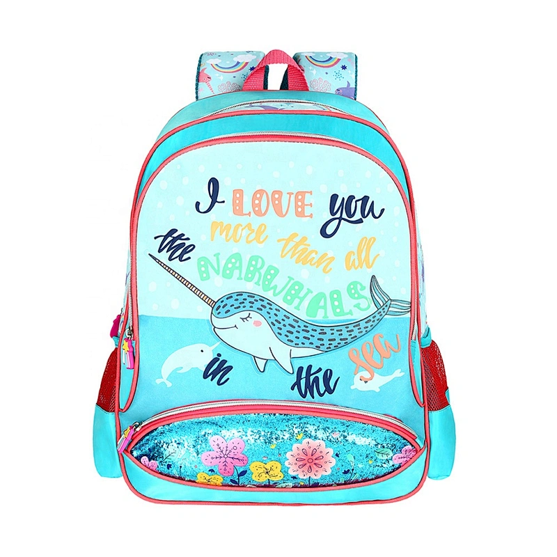 New design Cheap Funny kids backpack with whale primary school students backpacks school bags for children