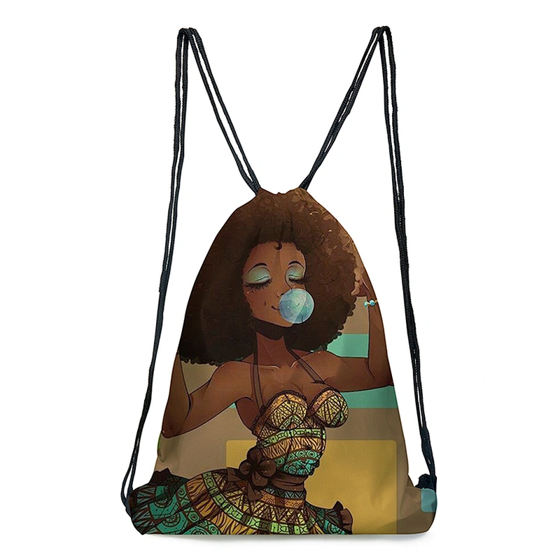 wholesale  African girls  high school backpack outdoor backpack rope polyester bundle pocket for customize