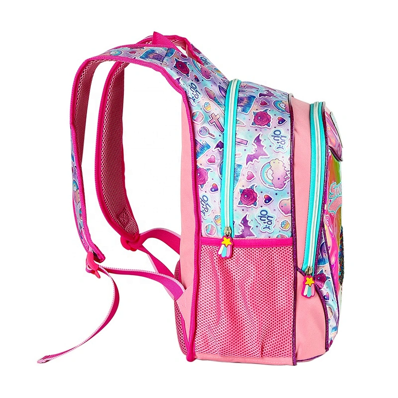 New design high quality pink backpack school bags girls  student bag backpack with Sequin, Embroidery and fantasy fabric