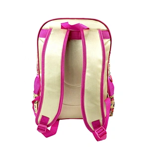 New design high quality student bag backpack golden backpack leather school bags for girls with fantasy fabric