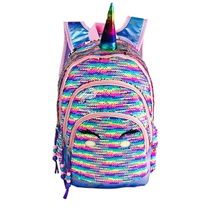 2020 trending wholesale fashion children girls unicorn school bag for kids school glitter Sequin Backpack