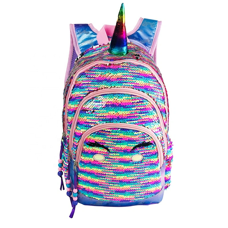 2020 trending wholesale fashion children girls unicorn school bag for kids school glitter Sequin Backpack