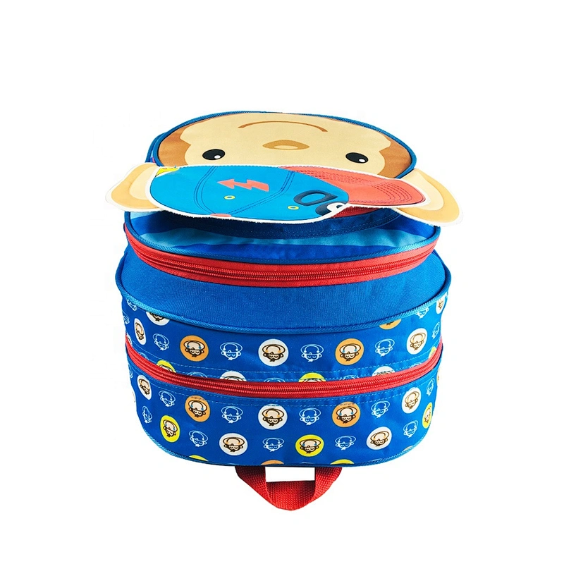 3D cartoon monkey face design back to school 2020 Unique kid school bags animal backpack children bookbag for boys
