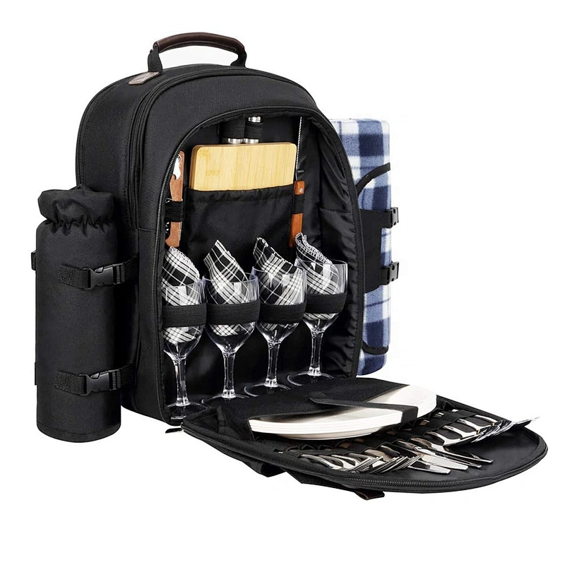 Multipurposes Cooler bag Backpack Picnic bags for 4 Person Set Pack with Insulated Waterproof Pouch for Family Outdoor Camping
