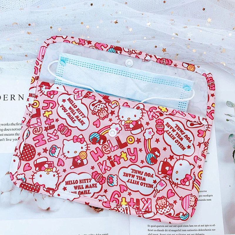 fabric type face masking storage bag portable Unisex masking case holder Cute Cartoon portable