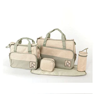 Multi function 5pcs baby diaper bag set baby nappy bag luiertas with changing pad mommy Tote diaper bags baby