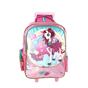 wholesale new design trolley bag Backpack Rolling bag children school bags for kids girls travel  waterproof smart With Wheels