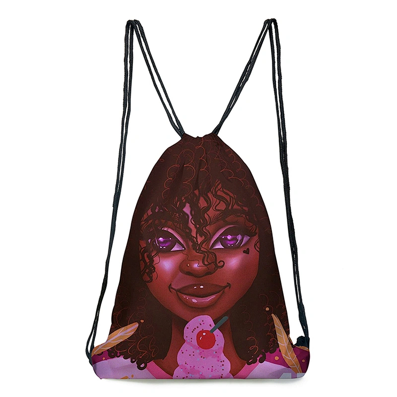 wholesale  African girls  high school backpack outdoor backpack rope polyester bundle pocket for customize