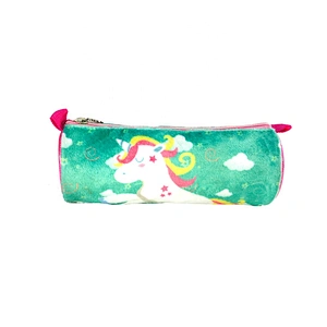 School supply stationery plush unicorn pencil case pouch bag student, made of satin + plush