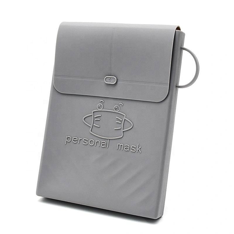 Multi-color Children Kids Portable  storage clip folder food-grade Silicone Disposable Face Masking Holder Storage Box Bag Case