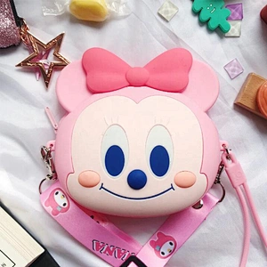 2020 Summer jelly bag cartoon silicone cute Shoulder Messenger Bag Mini mobile phone bag