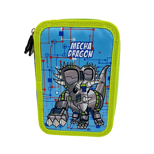 wholesale hot sell Cute Simple melange robot students Packing cute kids School Office Pencil Pouch Case Bag for school boy