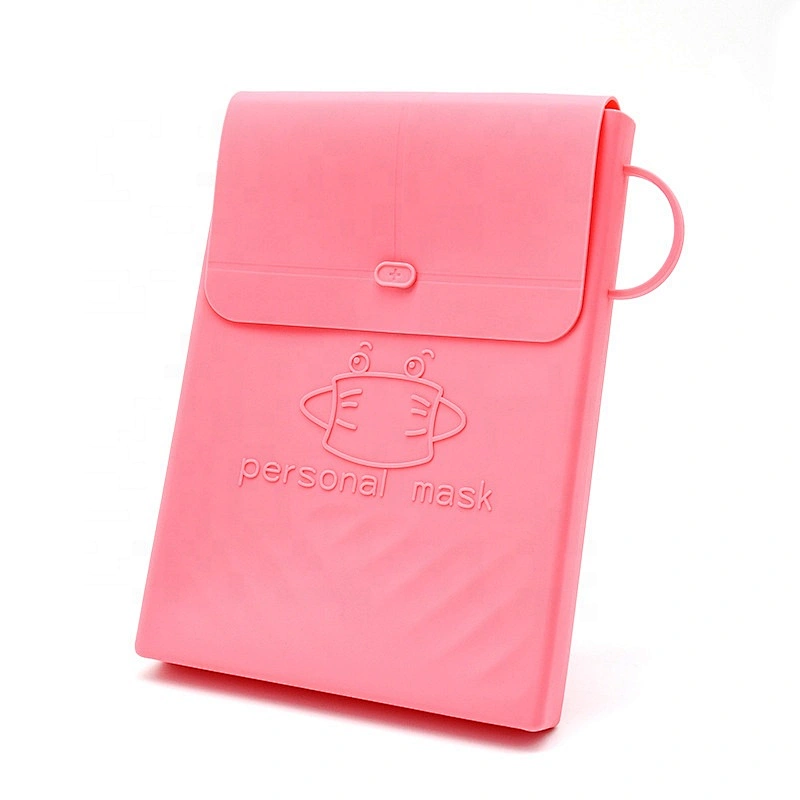 Multi-color Children Kids Portable  storage clip folder food-grade Silicone Disposable Face Masking Holder Storage Box Bag Case