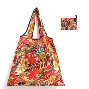 2020 Custom  Eco Friendly Easy Carry Reusable Foldable Pocket Tote Grocery Bag Folding Shopping Bags