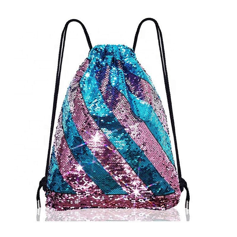 Mermaid Sequin Bag Magic Reversible Sequin Drawstring Backpack Glitter Dance Bags Flip Sequins Backpack Bags Shining Sports Bag