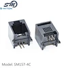 Gray Right Angle PCB Telephone RJ11 6P4C Modular Jack Side Entry