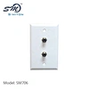 ABS material 2 port F connector wall plate