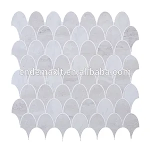 Top rated waterjet pvc vinyl fish scale mosaic tile for kitchen backsplash,bathroom wall