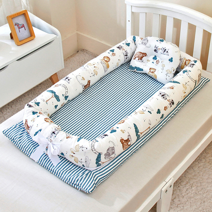 Custom Wholesale Adjustable Breathable Portable Folding Soft Cotton Sleeping Snuggle Baby Lounger Nest For Newborn