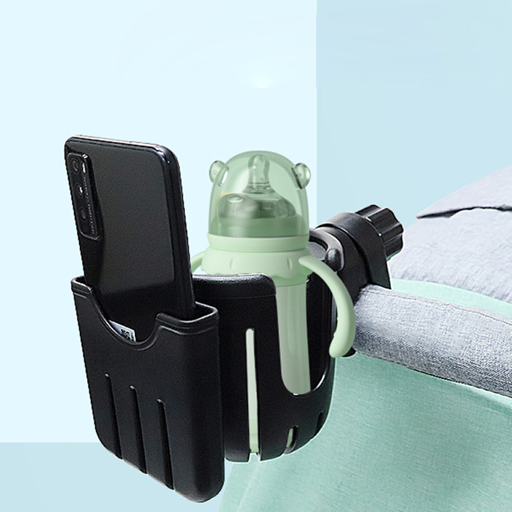 2 in 1 Plastic Universal 360 Degrees Rotation Stroller Cup Phone Holder For Stroller Bike Wheelchair Walker Scooter