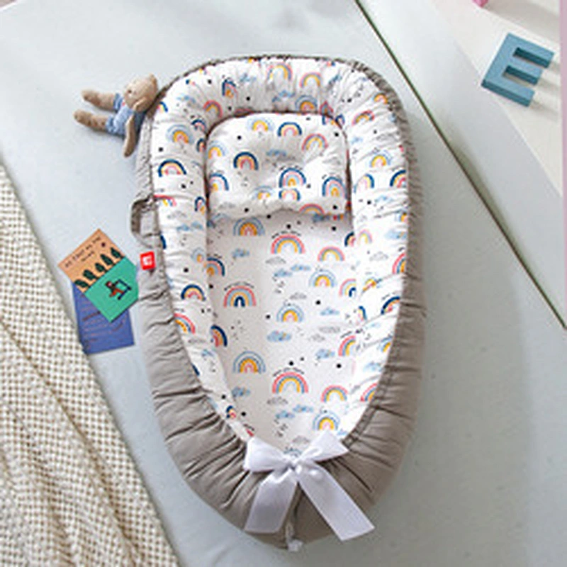 Portable Carry Adjustable Infant Floor Seat Cotton Padded Pillow Snuggle Sleeper Lounger Baby Nest Bed for Newborn Co-sleeping