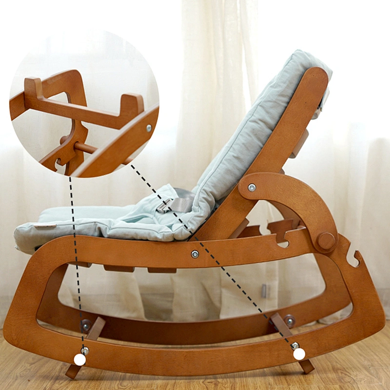 Kids Sofa Children Furniture Indoor Natural Wood Baby Rocking Chair Bouncer Rocker For Babies Nursery Sleep