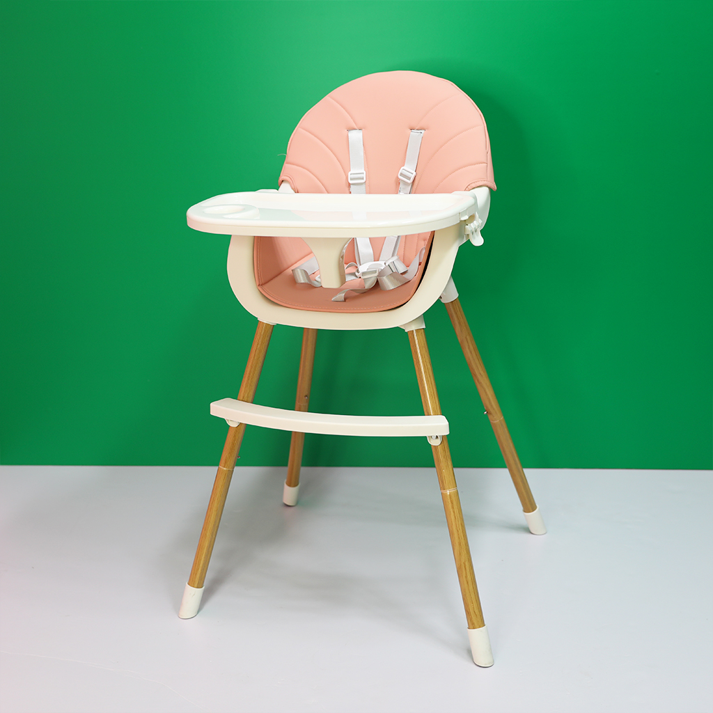 Cushion Baby Feeding Dining Highchair 2022 New Arrivals Plastic with Collapsible Wooden Leg Baby High Chair