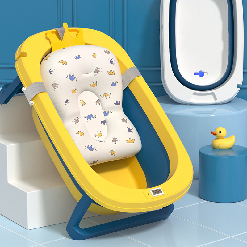 2022 New Foldable Soft TPE Material Portable Plastic Folding Newborn Baby Bath Tub Sets for  Kids
