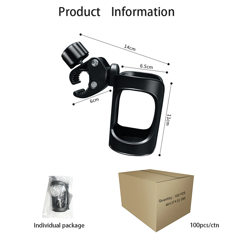 Plastic Universal 360 Degrees Rotation Large Caliber Designed Stroller Cup Holder For Stroller Bike Wheelchair Walker Scooter