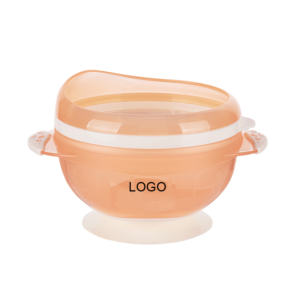 Promotional Gift Portable and convenient Food-grade Plastic Strong Grip Anti Spill Baby Bowl with Suction Spill-Proof Lid