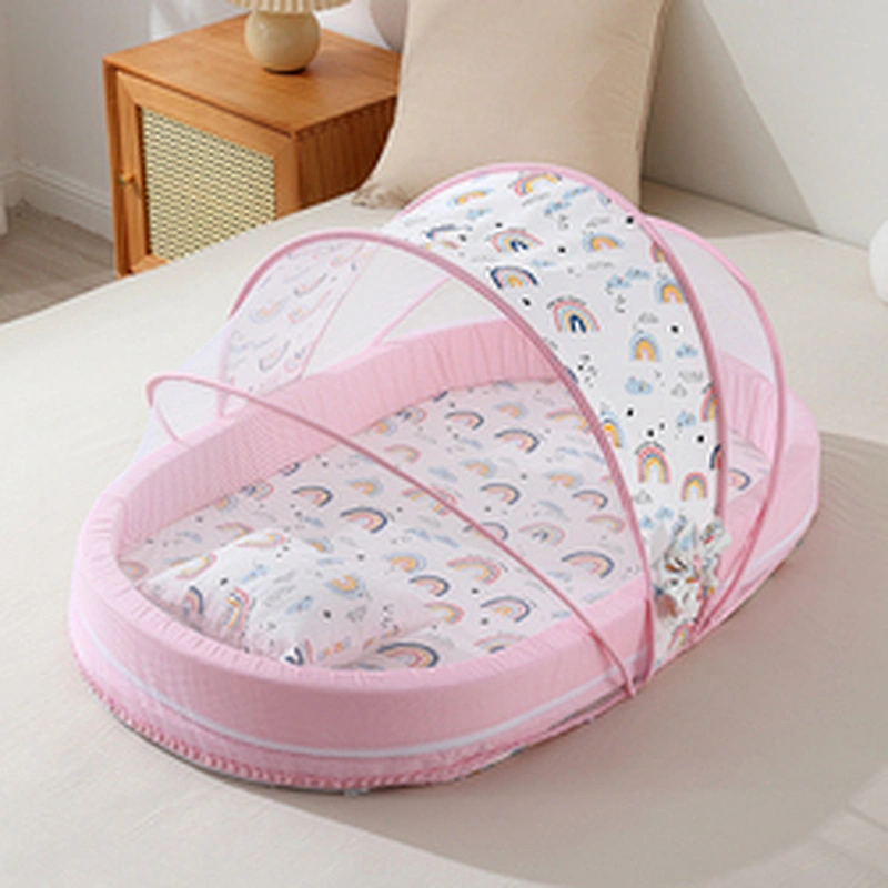 Wholesale Breathable Washable 100% Cotton Baby Sleeping Snuggle Nest Newborn Infant Lounger Bassinet With Mosquito Net