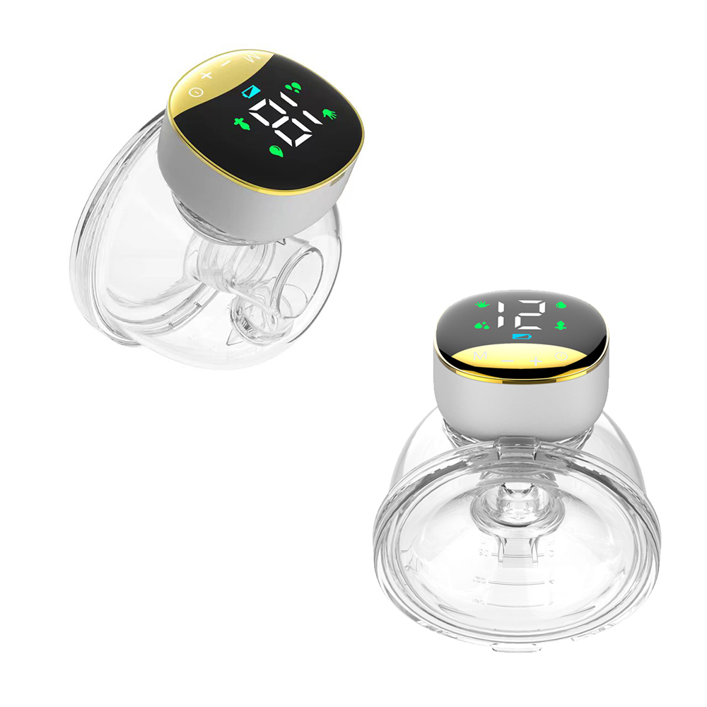 LED Touch Button Intelligent Handsfree Painless Silicone Portable electric Wearable Breast Pump With 4 models and 12 gears