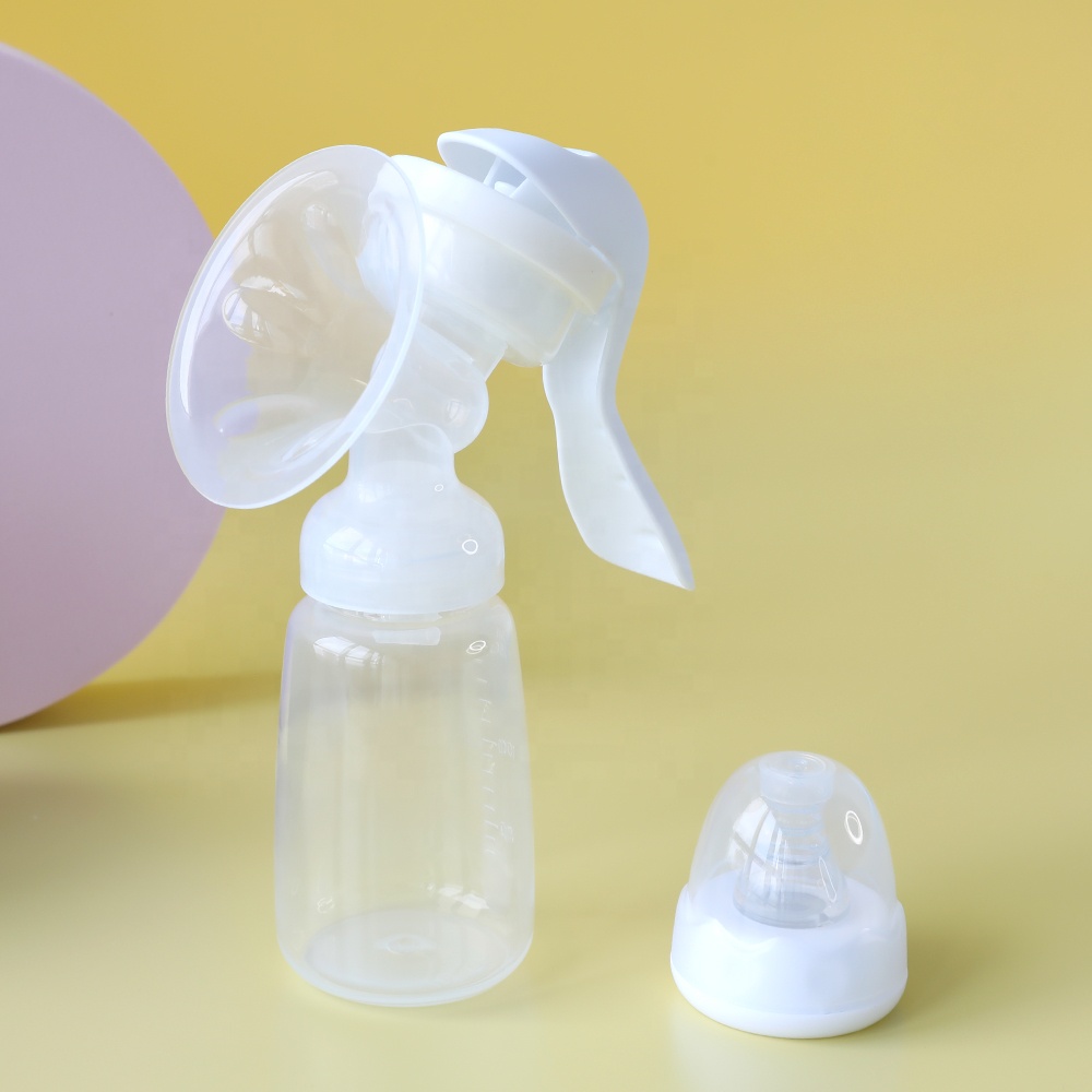 Manual Breast Milk Pump Big Volume Durable Portable Silicone With Massager for Baby Feeding White BPA Free TV Shopping Slow Flow