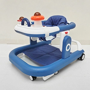 2023 Foldable Adjustable Height Feeding Music Tray Para Bebes Baby Learning Walker With Wheels Seat Removable Footrest