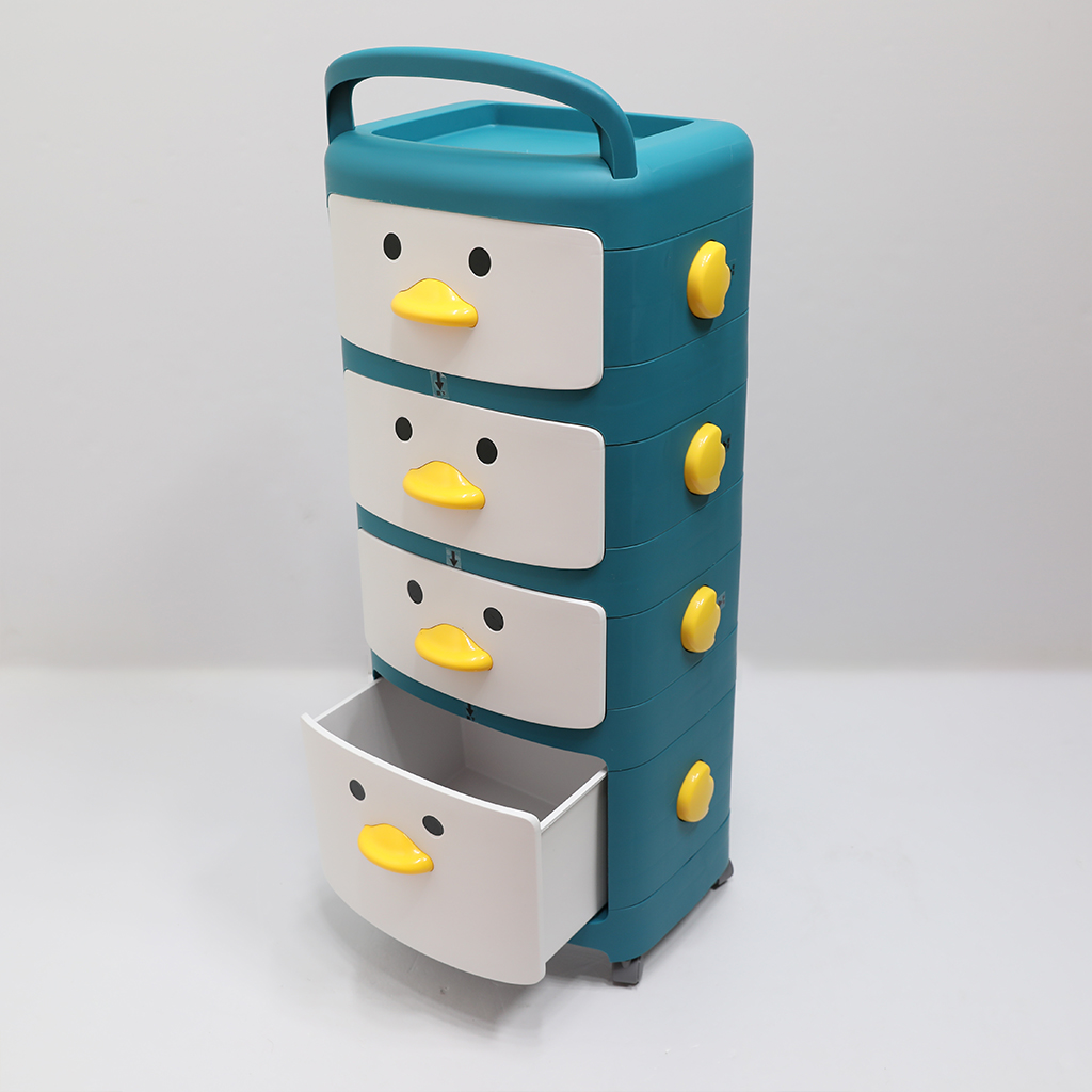 Custom Multi Layers Thickened Combination Household Duck Shape Plastic Children Toy Storage Cabinet