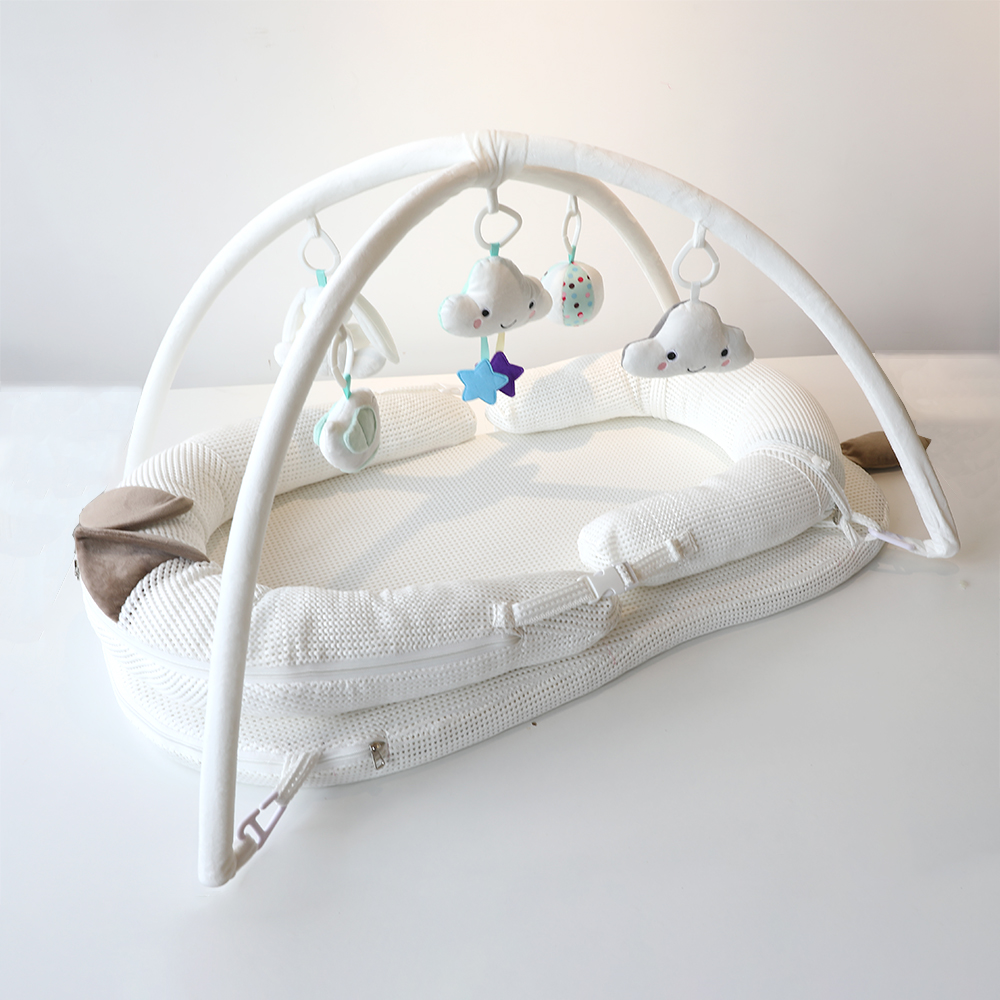 Wholesale Portable Removable Washable Cotton Sleeping Snuggle Newborn Infant Baby Nest Lounger Bed With Toy Mosquito Net