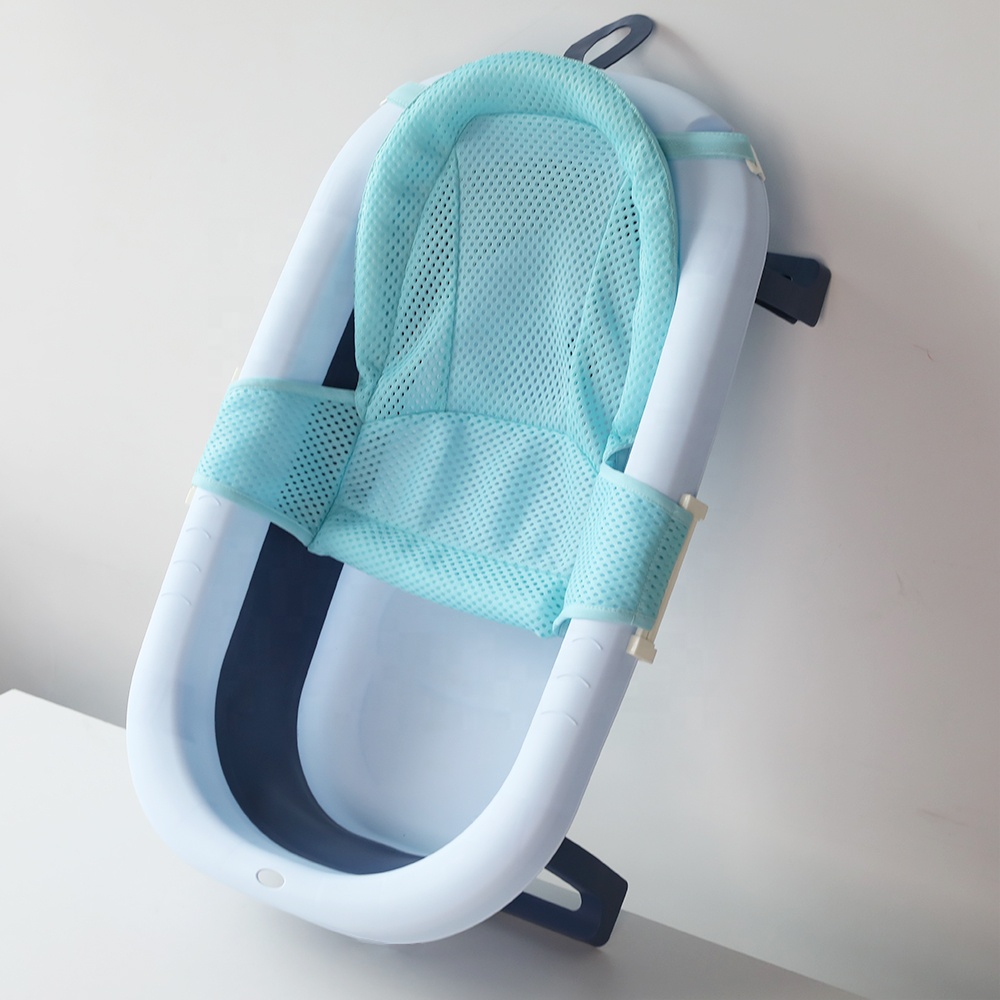 Durable Folding Plastic Collapsible New Born Baby Bathtub With Temperature Sensor Drain Hole