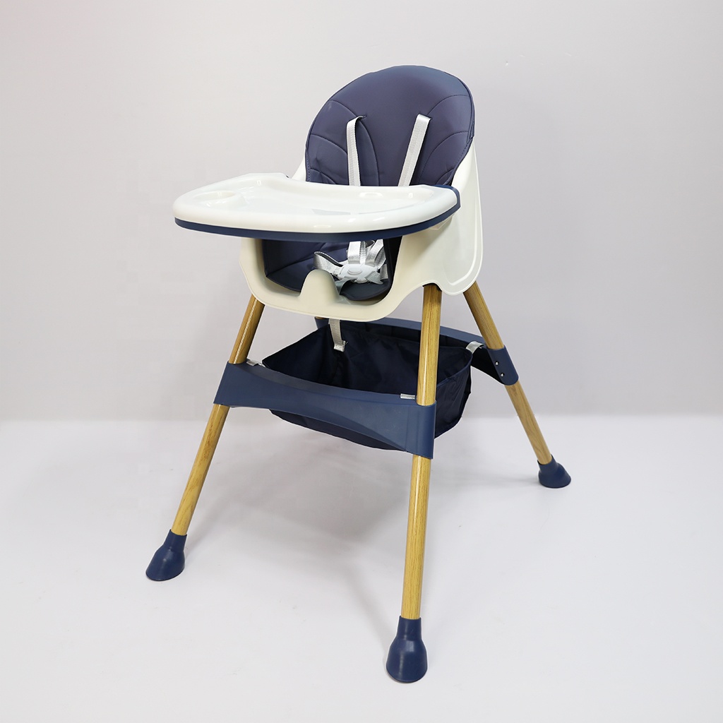 Portable Foldable Restaurant Child Eating Food Toddler Sitting Imitation Wooden leg Baby Feeding HighChair For Kids Dining