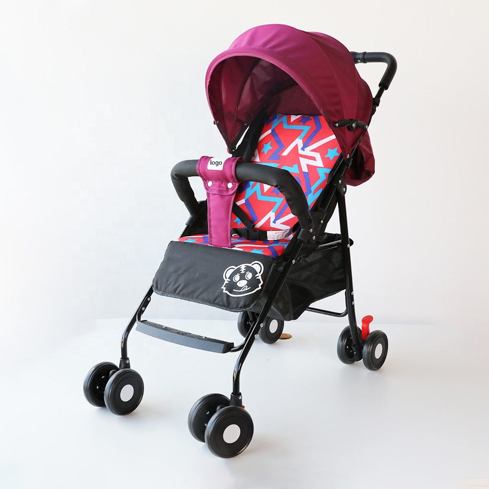 Adjustable Portable Baby Carriage One-hand Fold Multi-Position Recline Newborn Lightweight Baby Pram Stroller for Travel