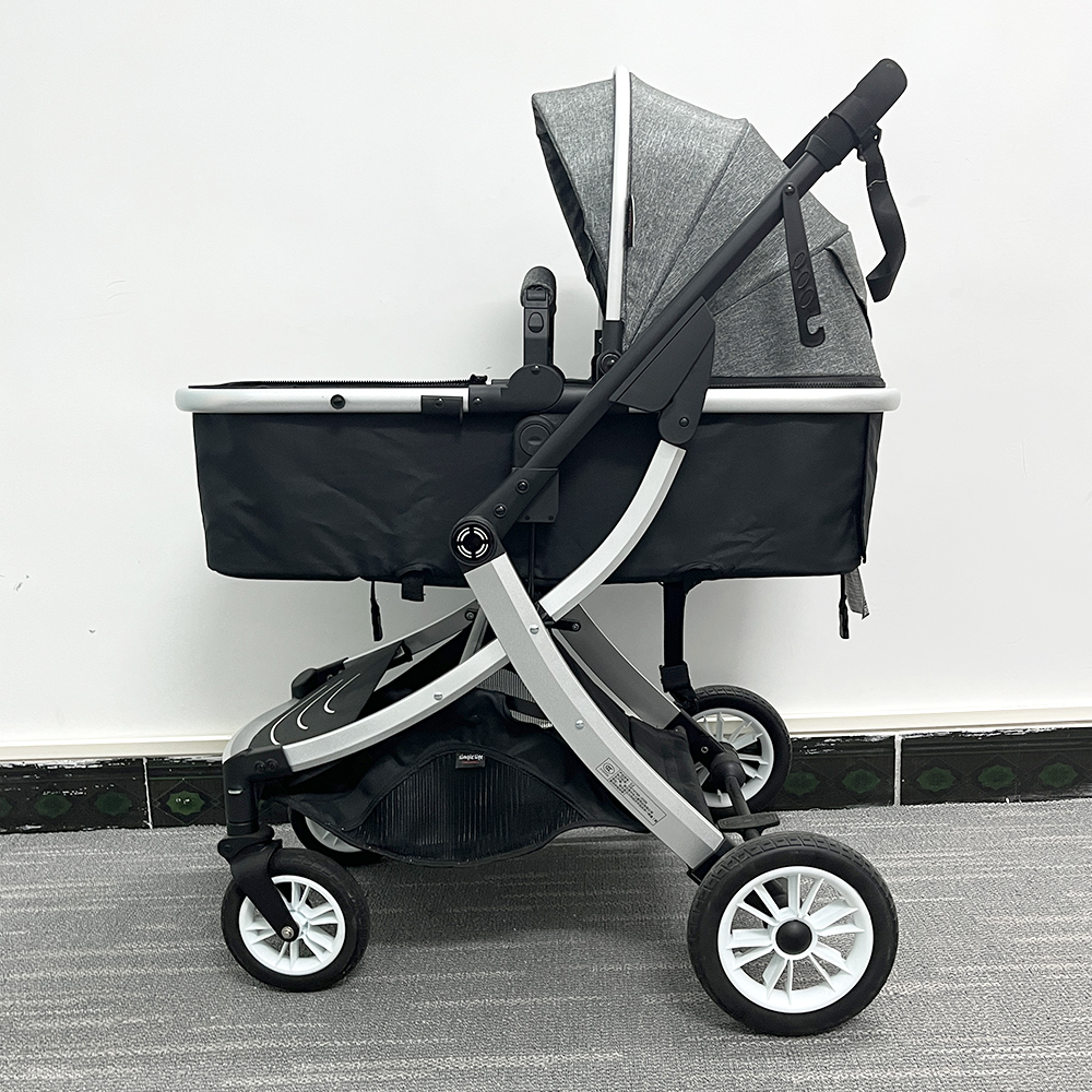 Custom Portable High View Travel Pram  Adjustable Folding Aluminium Frame Compact Lightweight 3 in 1 Baby Stroller For Newborn
