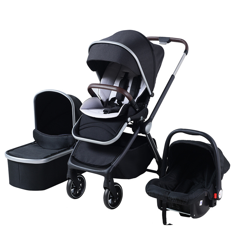 3 In 1 Foldable Travel Compact Adjustable Awning Backrest Variable Seat And Recliner Baby Pram Stroller With Car Seat