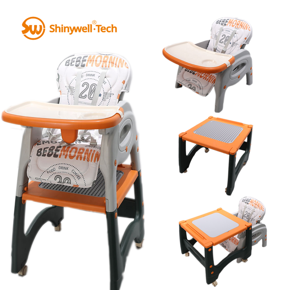 3 in 1 Eat & Grow Convertible Separate Baby High Chairs With Table Set For Kids Dining Toddler Feeding