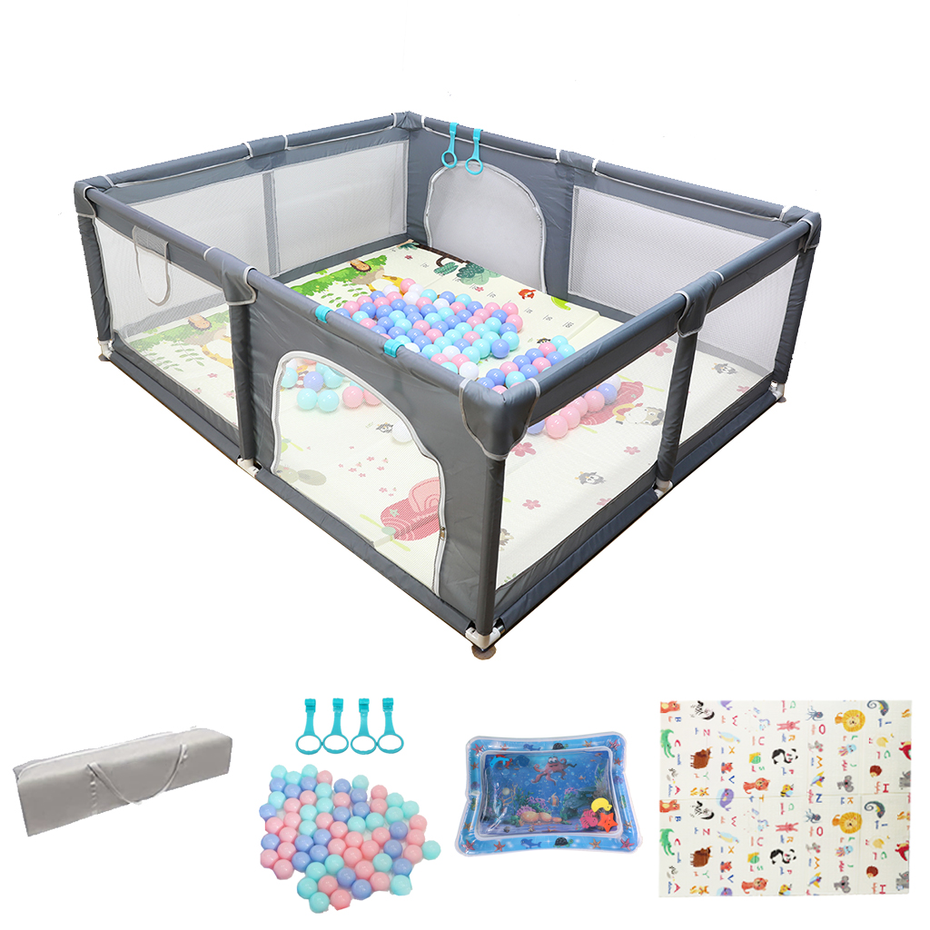 Portable Indoor Children Toddler Activity Center Large Play Yard Fence Foldable Fabric Baby Playpen With Gate Mat For Kids Gym