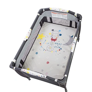 Infant Nursery Center Deluxe Foldable Multifunctional Baby Travel Crib with Storage Pocket Diaper Changer Portable Easy Folding