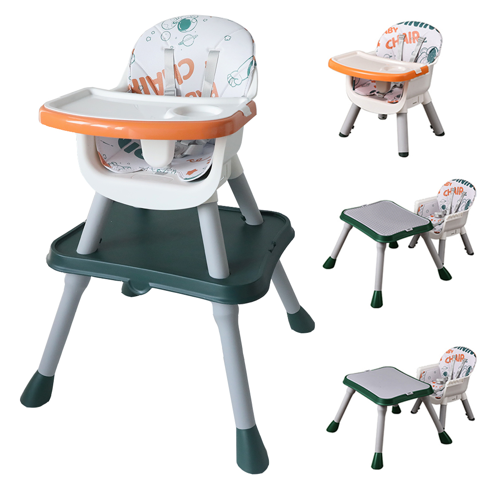 Adjustable Silla Alta Comedor Para Bebe Eat Booster Seat Chair Set Convertible Feeding Dining 6 In 1 Baby High Chair With Table