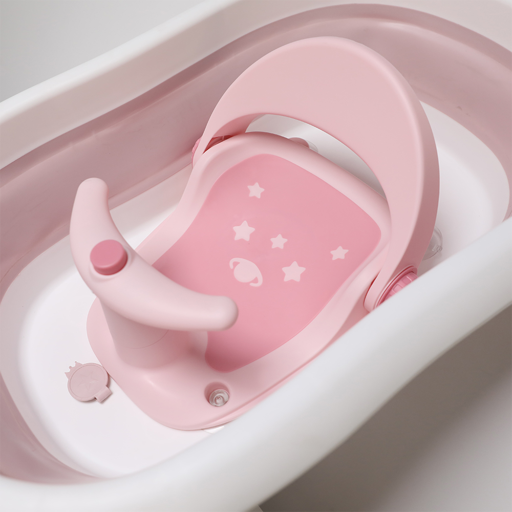 Adjustable Backrest Support Non-Slip Soft Mat Infant Toddler Bathtub Chair Baby Bath Seat With Handles Sucker For Tub Sit Up